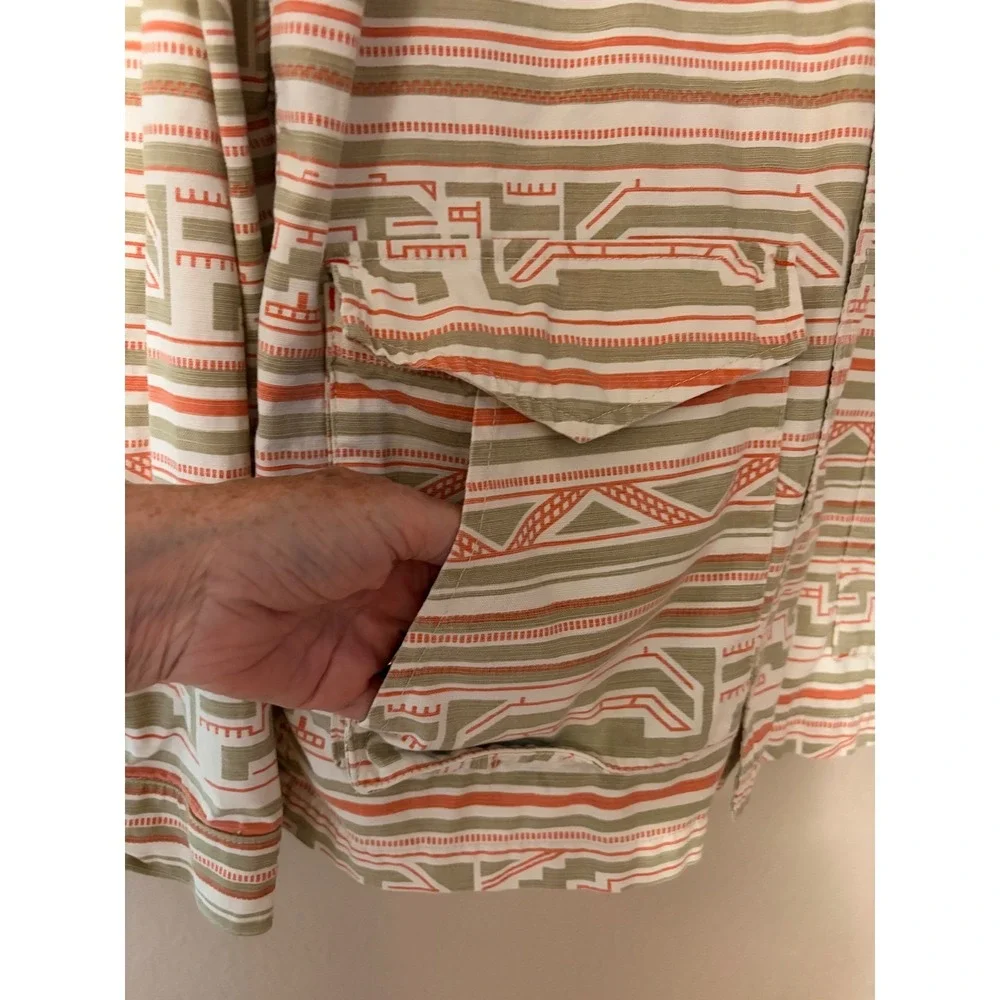 LRG Lifted Research Group Hooded Jacket Mens Large Geometric Aztec Tribal Canvas